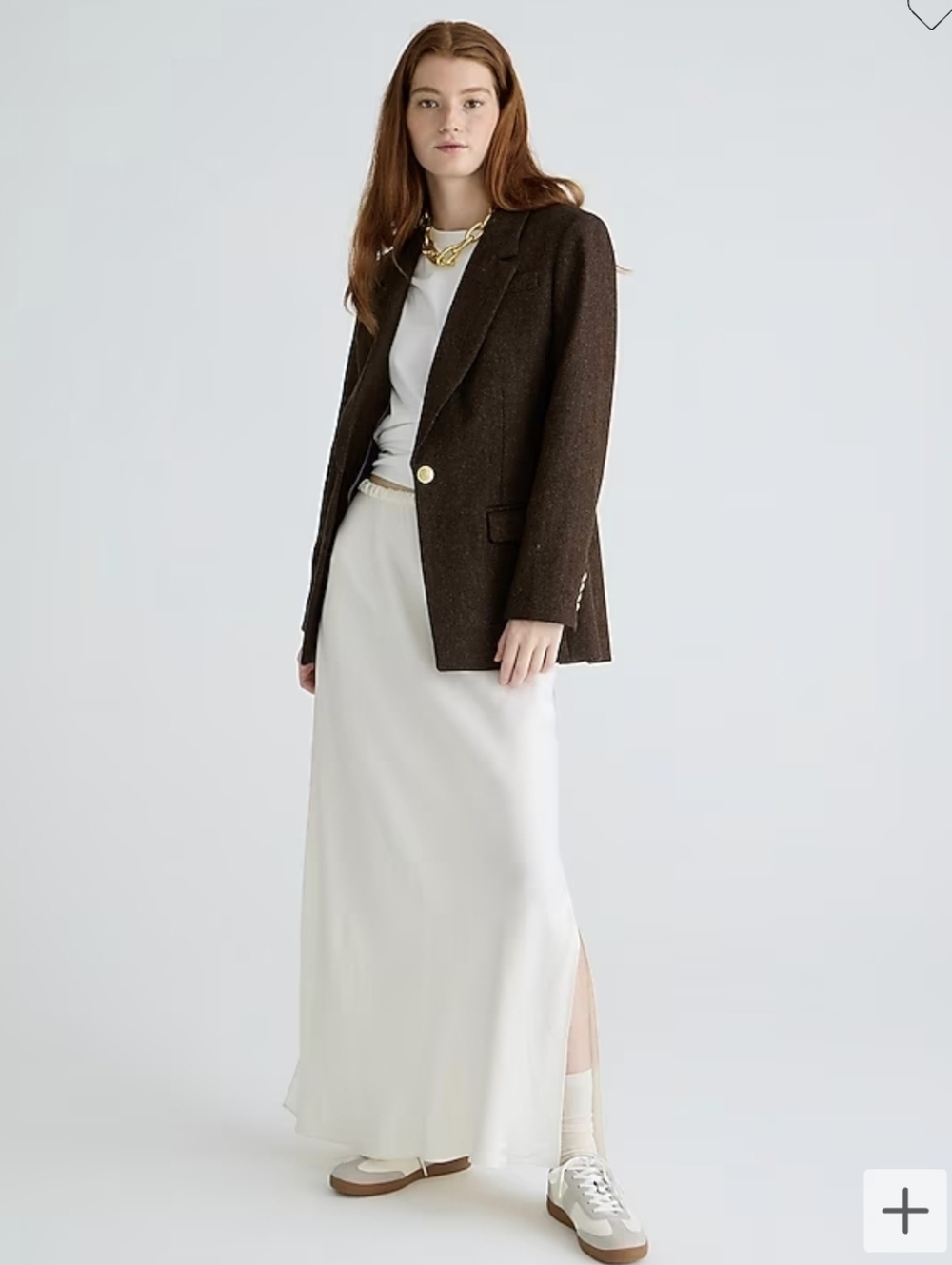 JCrew Willa Wool Blazer In Brown Herringbone